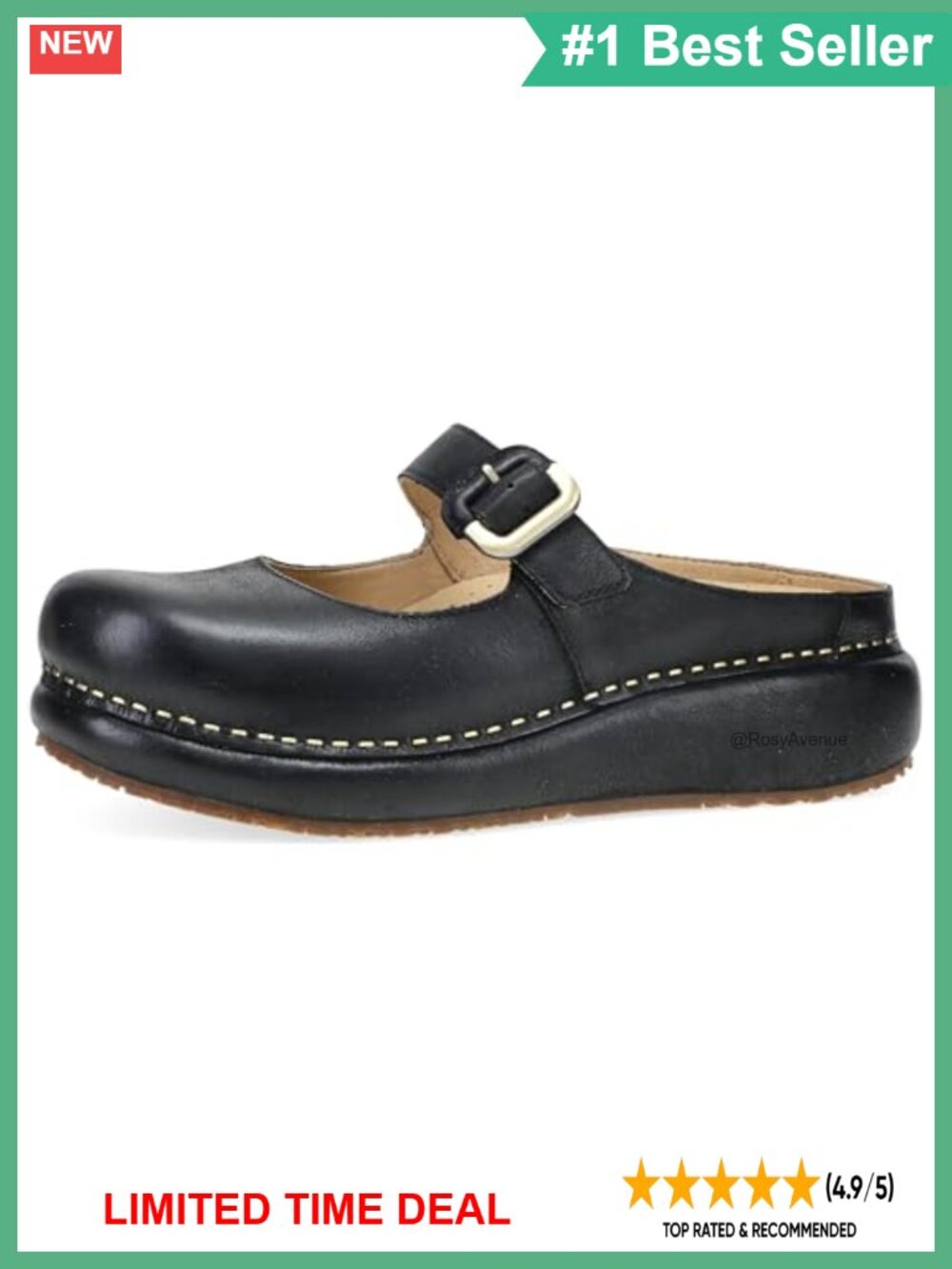 Platform Mary Jane Mule Slip-On with Memory Foam and Arch Support